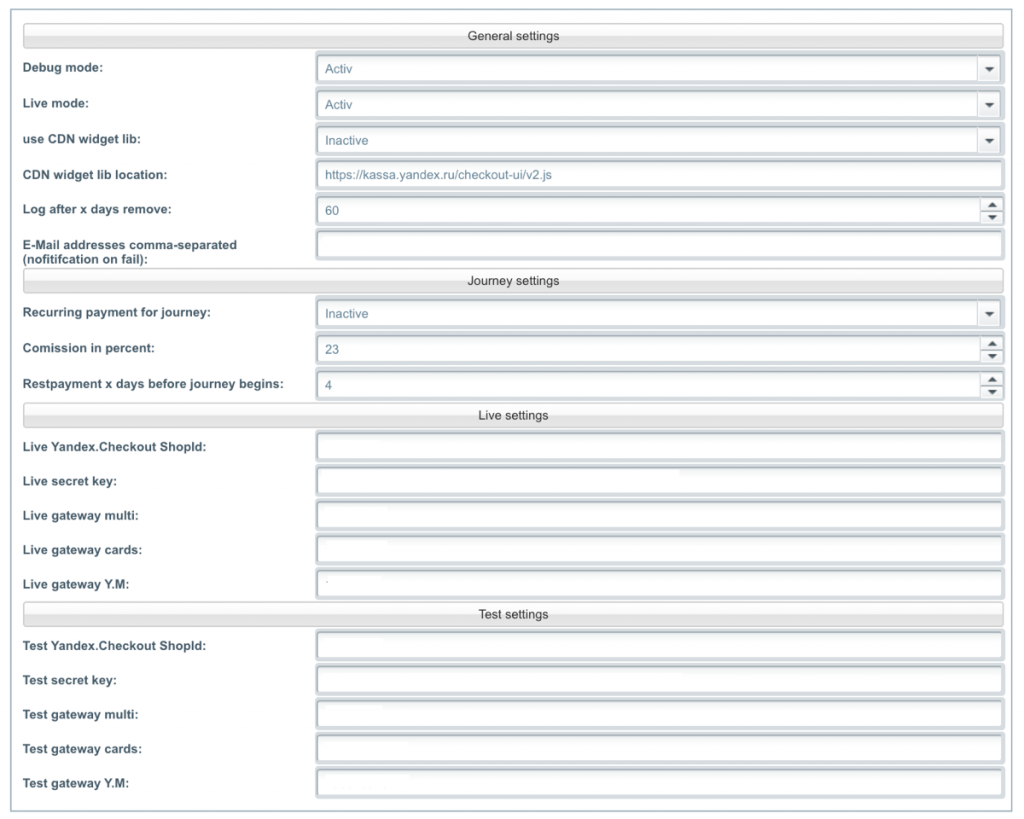 Yandex Konfiguration Shopware Plugin