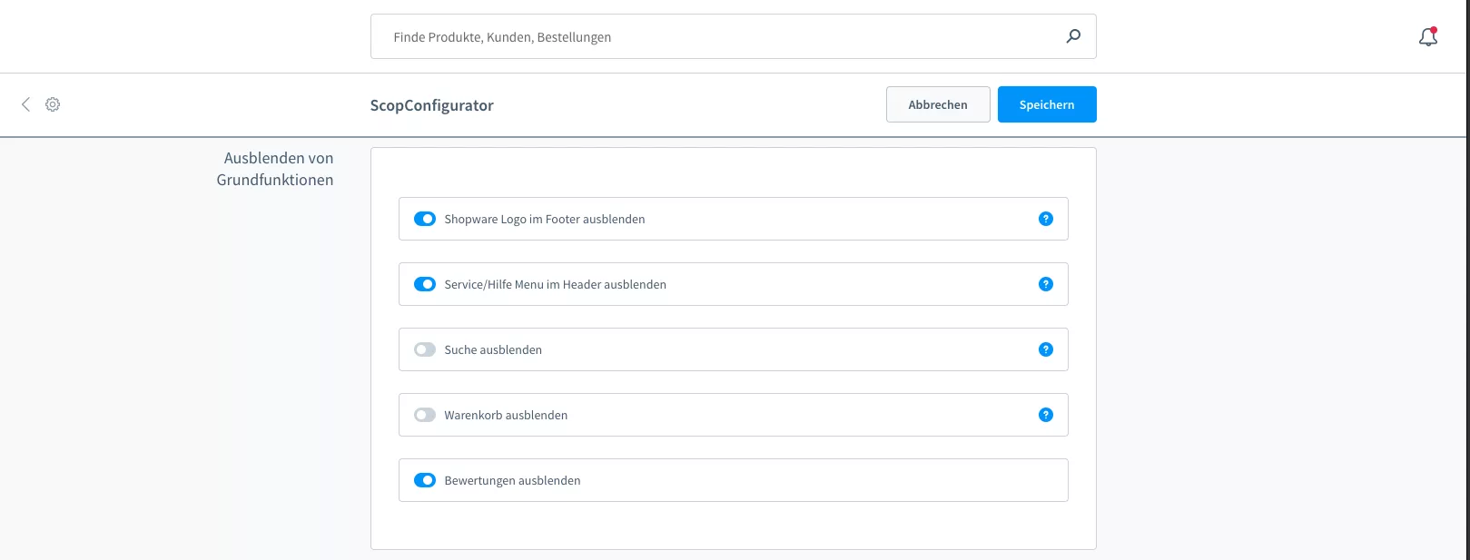 Shopware Theme Konfiguration Grundfunktionen