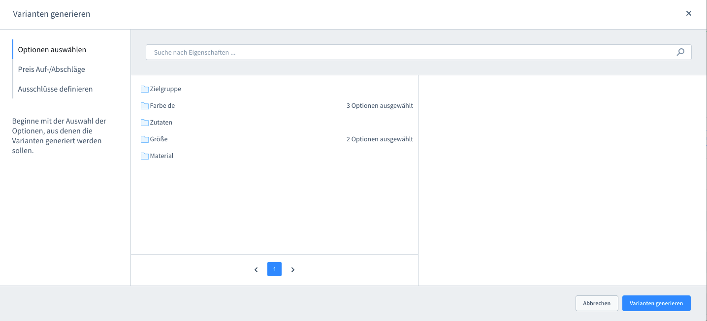 Varianten generieren in Shopware 6