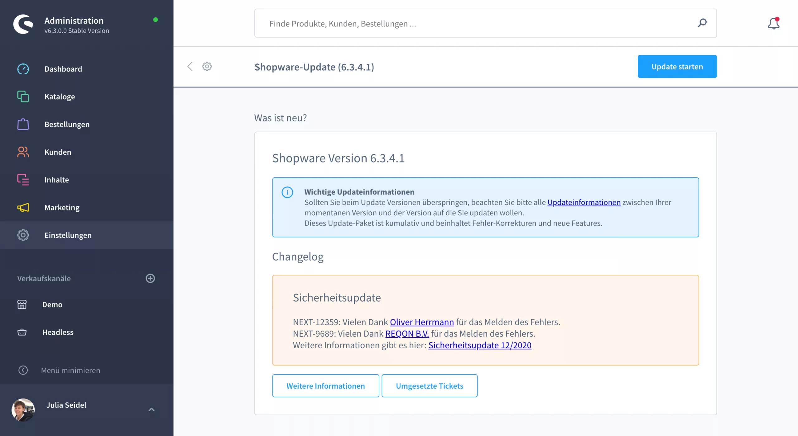 shopware update